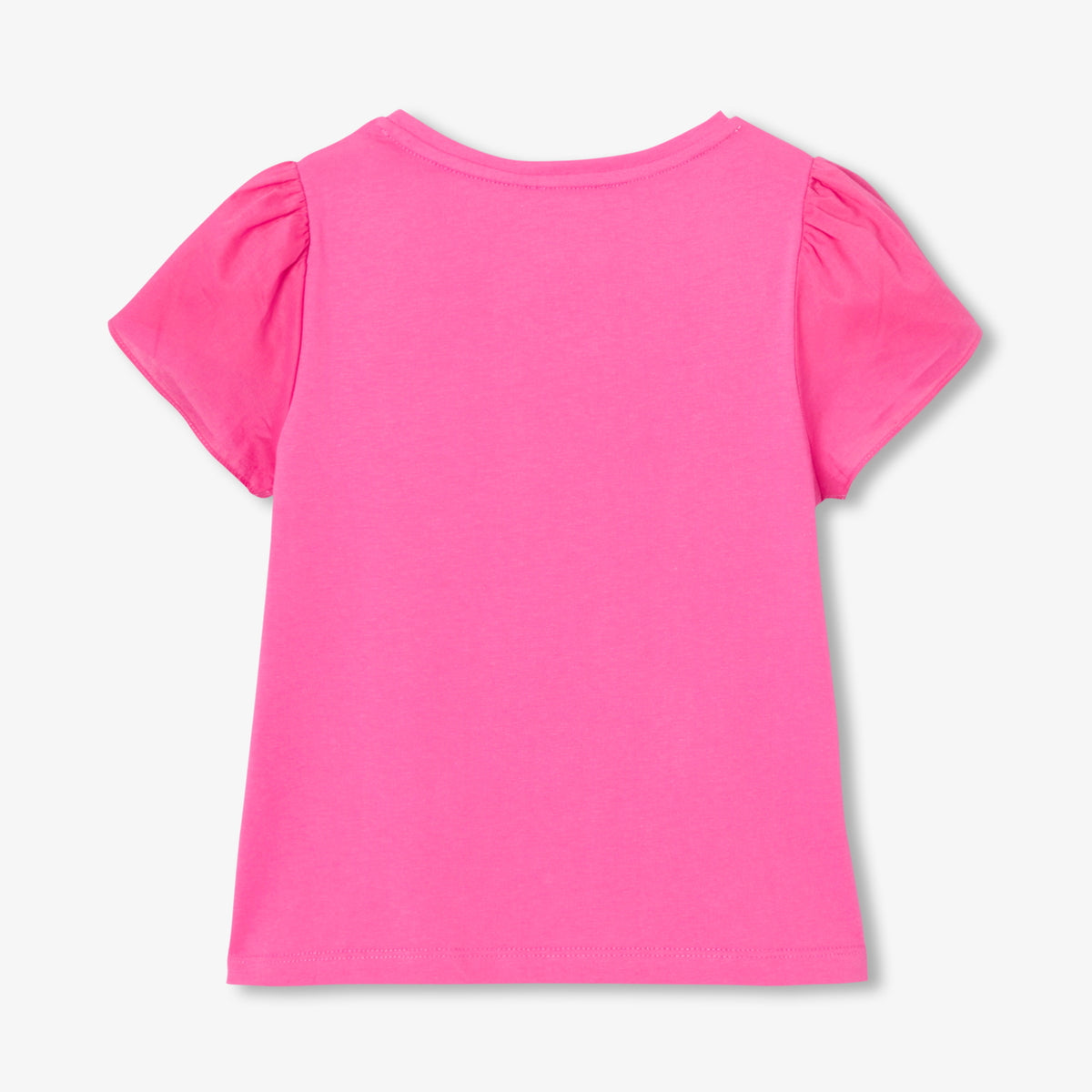 Girl cotton T-shirt with short tulip sleeves