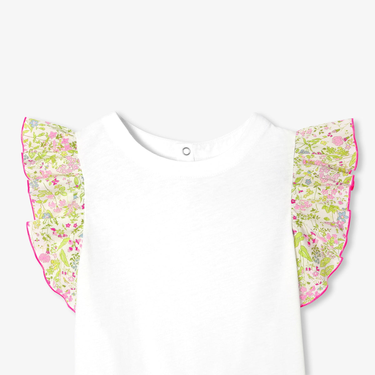Girl T-shirt with Liberty fabric sleeves