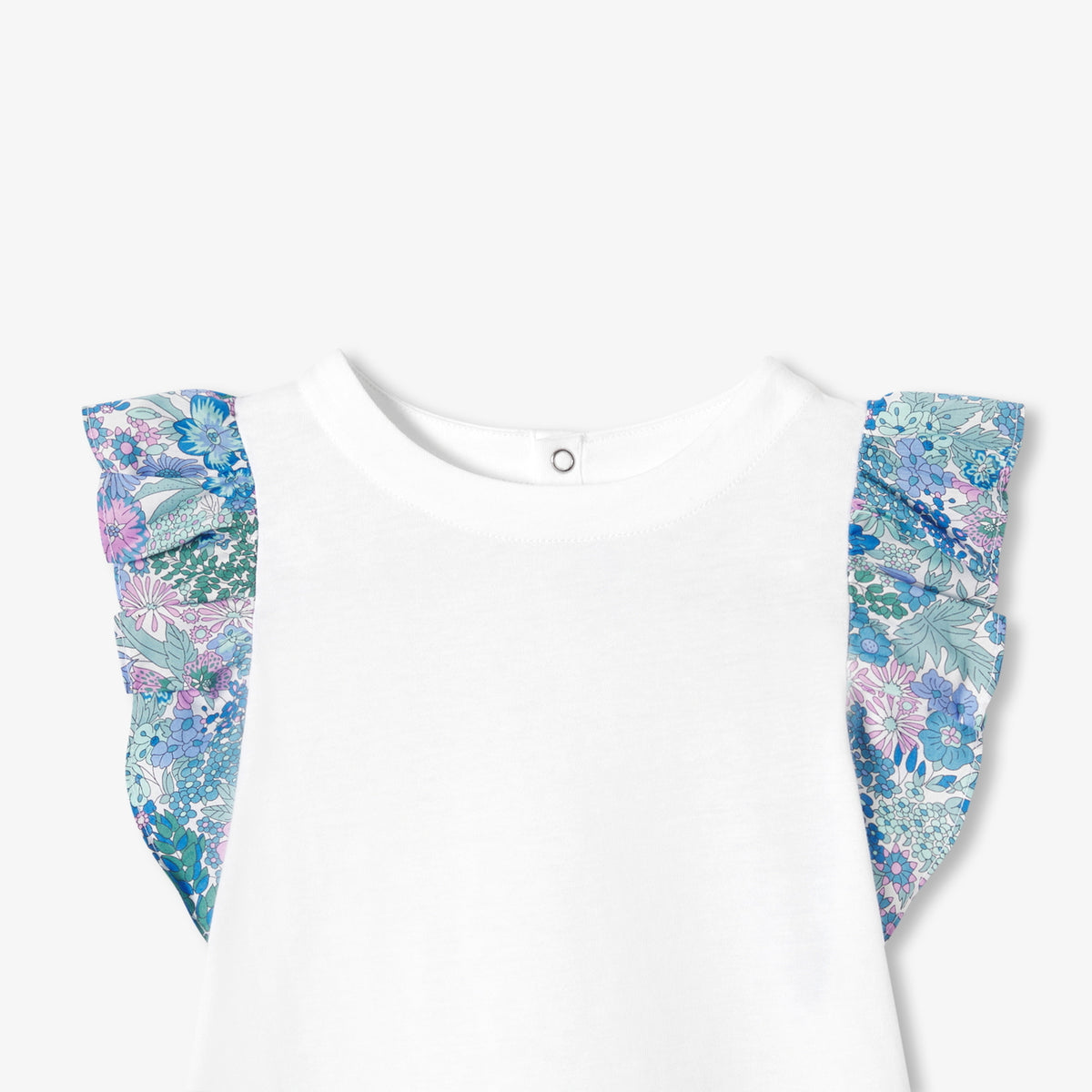 Girl T-shirt with Liberty fabric sleeves