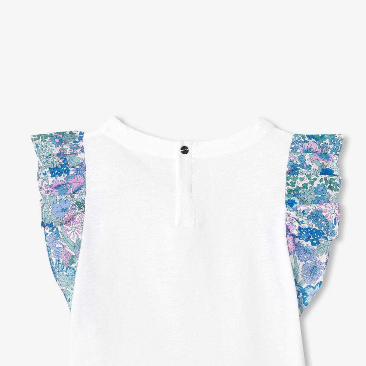 Girl T-shirt with Liberty fabric sleeves