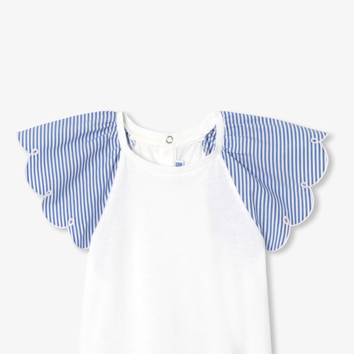 Girl T-shirt with striped sleeves
