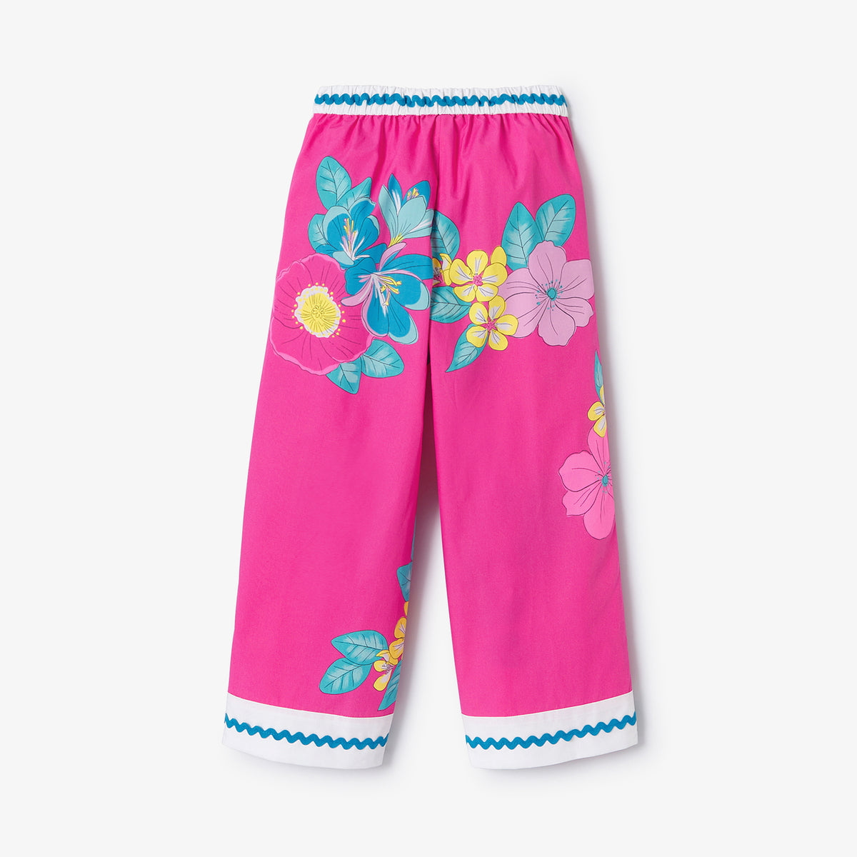 Girl wide-leg poplin trousers