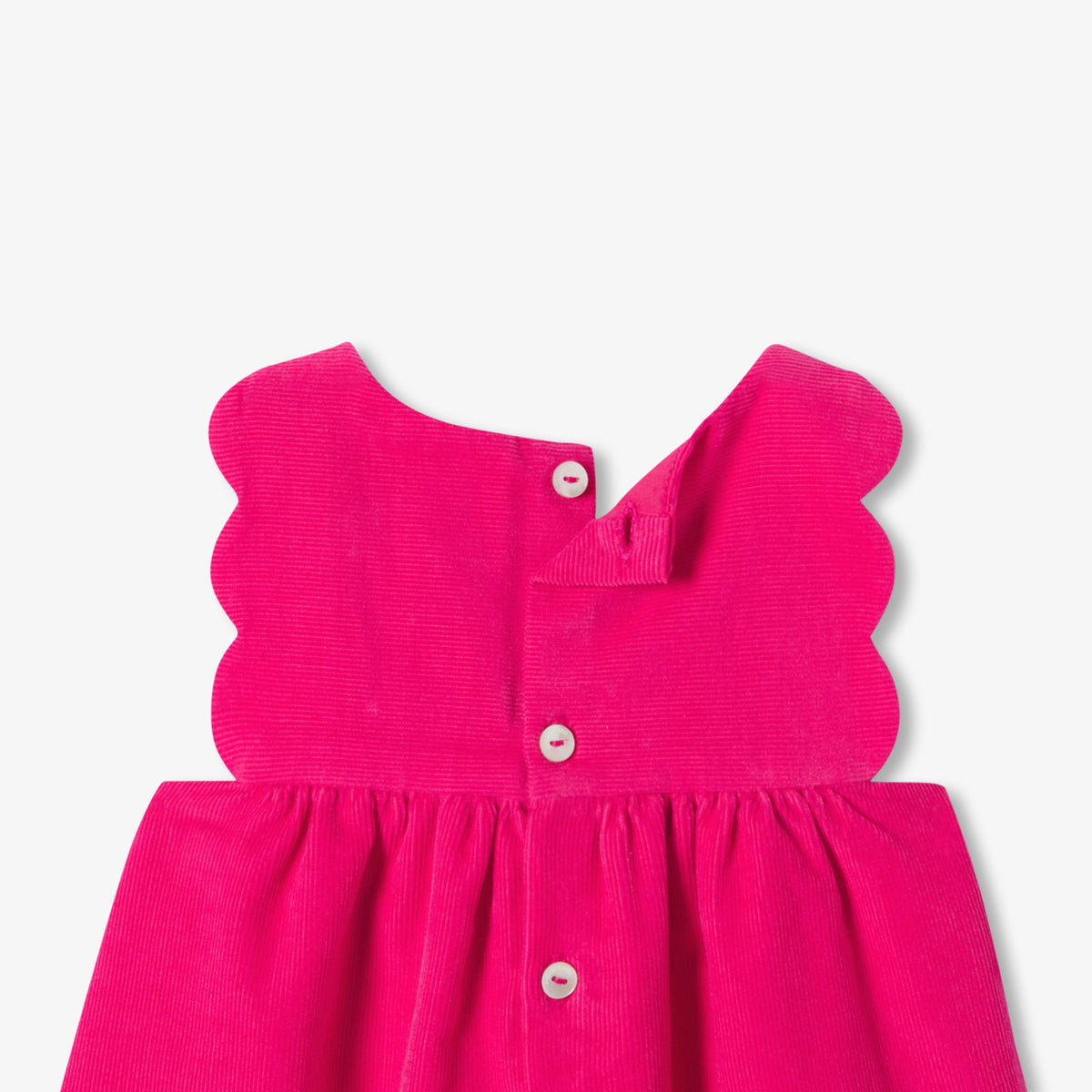 Baby girl pinafore dress in fine-ribbed corduroy