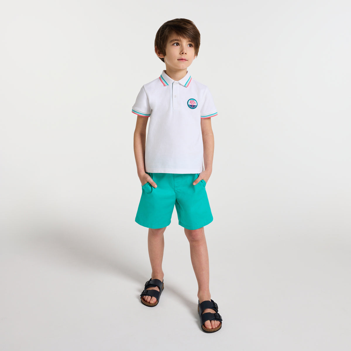 Boy cotton twill Bermuda shorts
