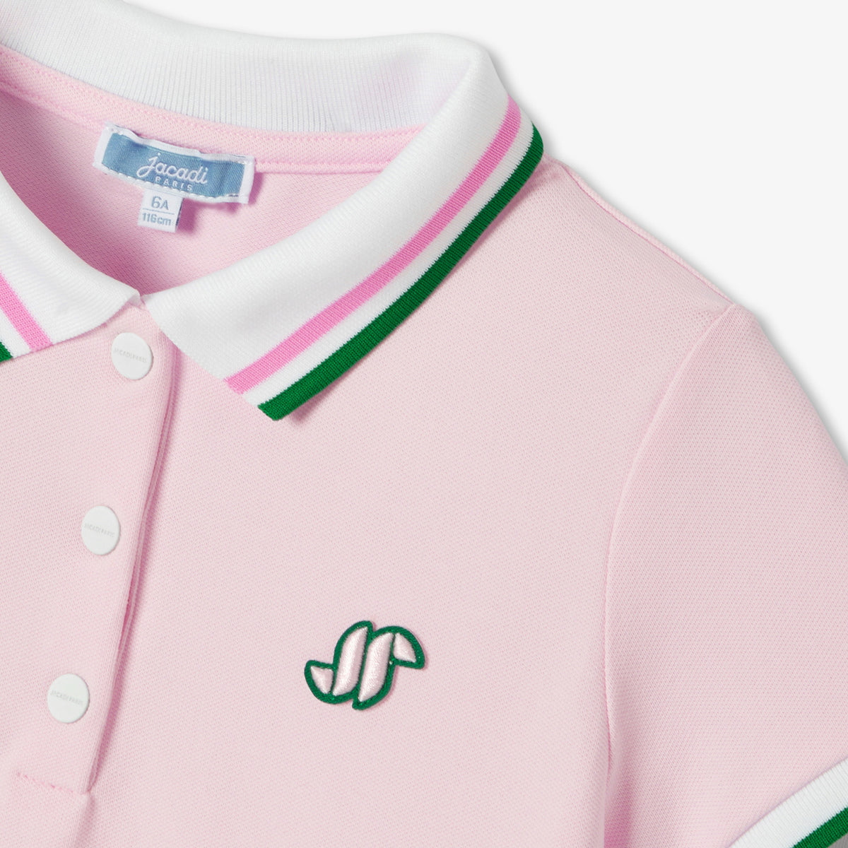 Girl short-sleeved cotton piqué polo shirt
