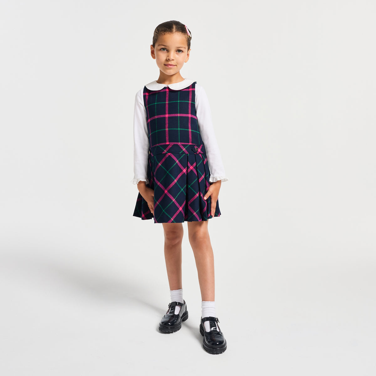 Girl flannel pinafore dress