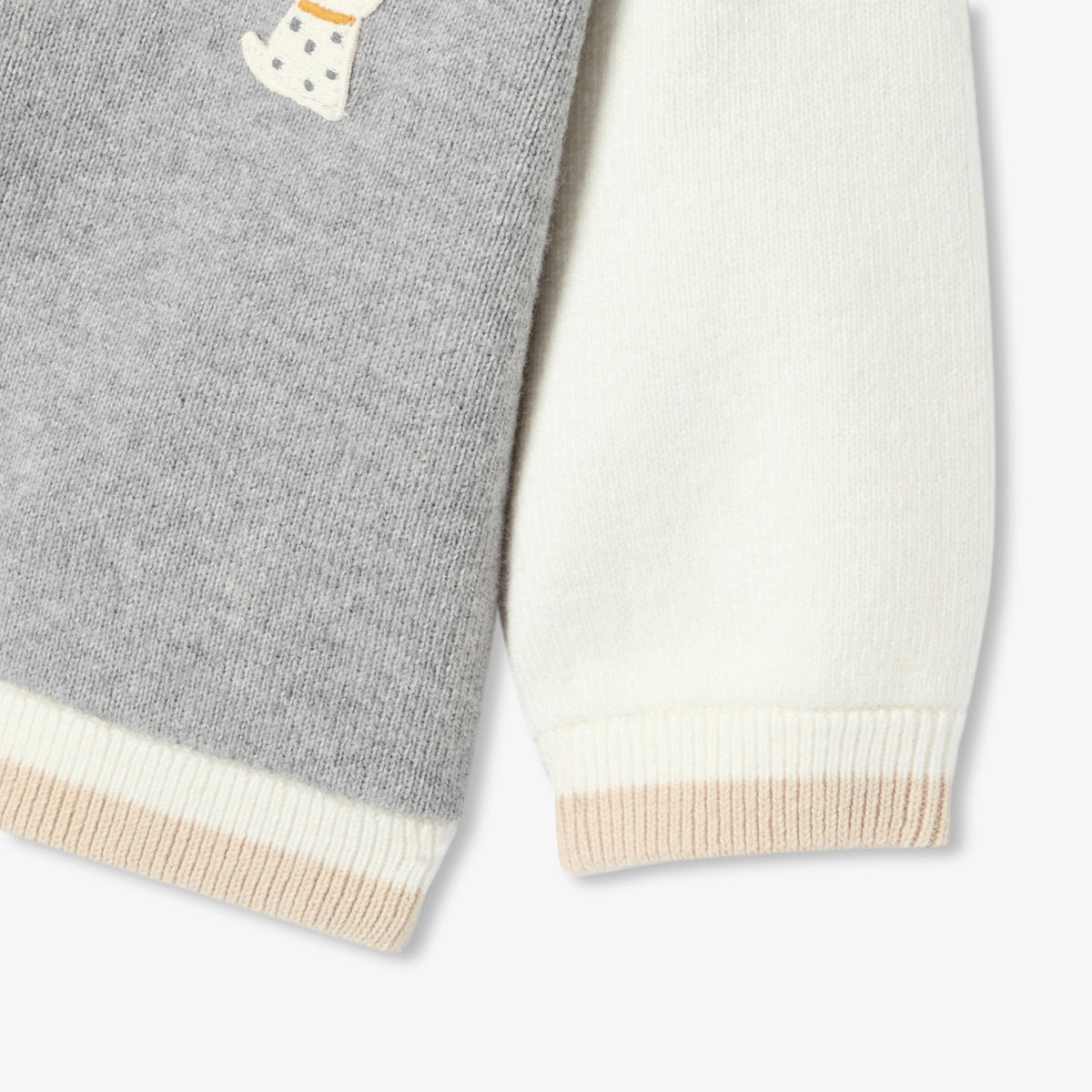 Baby boy varsity-style knitted cardigan