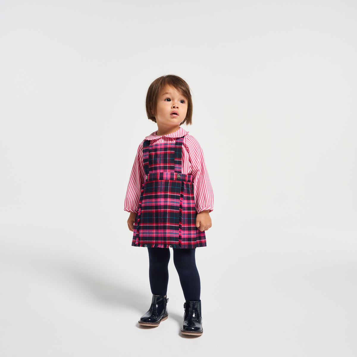 Baby girl tartan pinafore dress