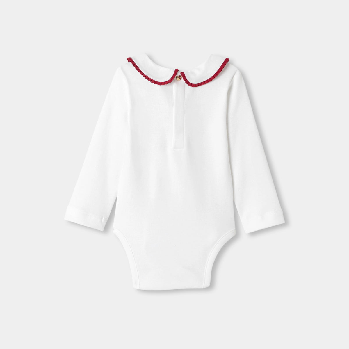 Baby girl long-sleeved interlock cotton bodysuit