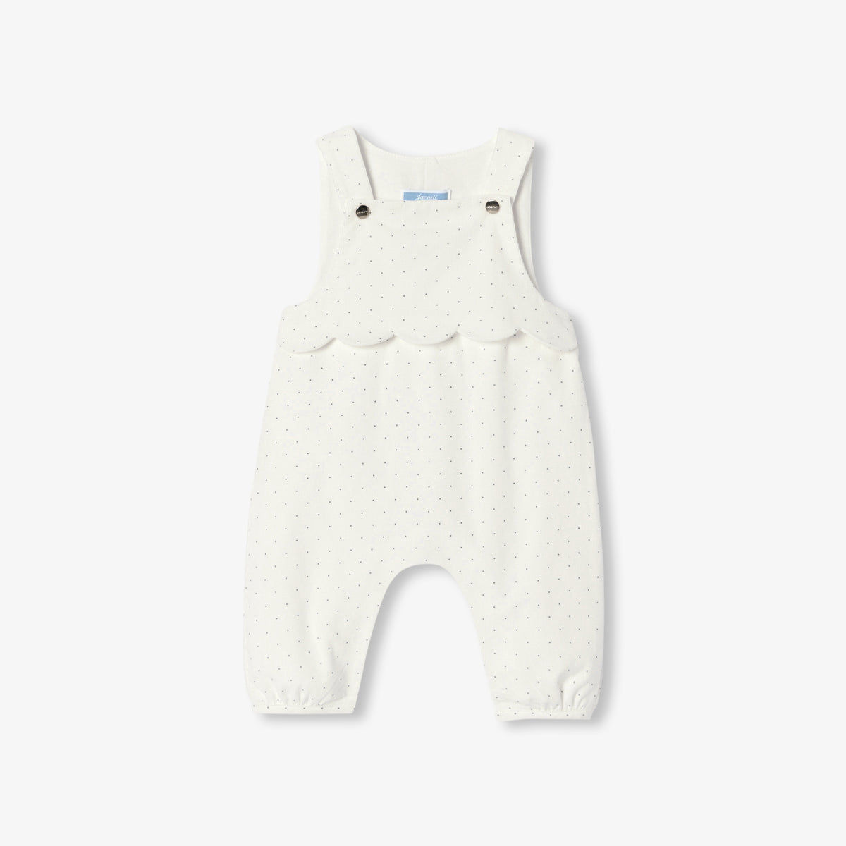 Baby girl polka dot velvet overalls