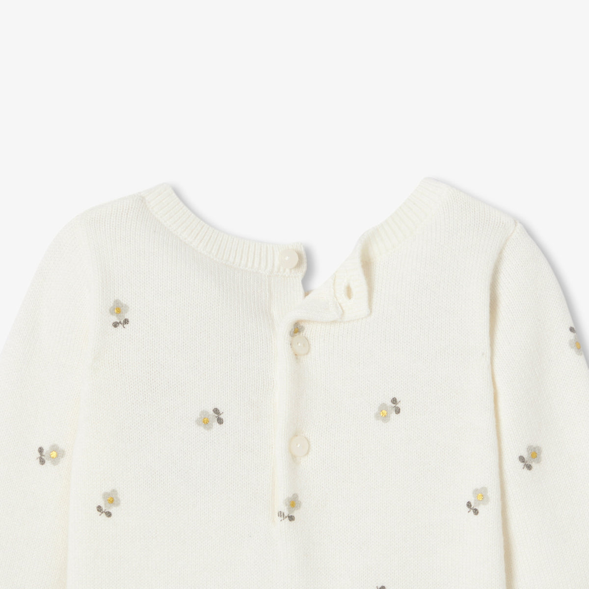 Baby girl floral knit jumpsuit