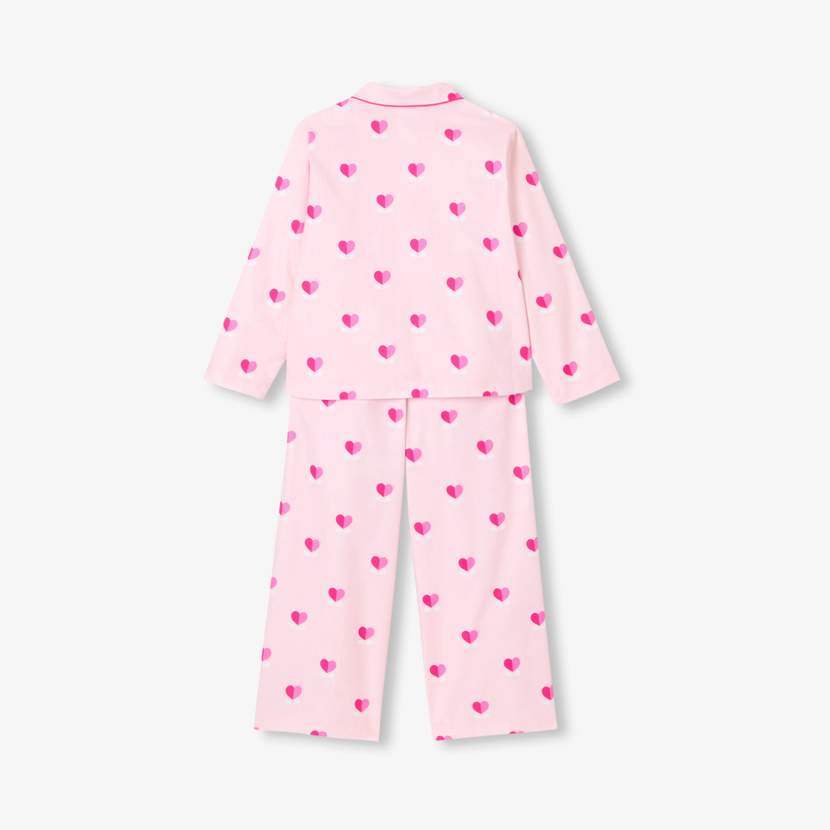 Girl heart print flannel pyjamas