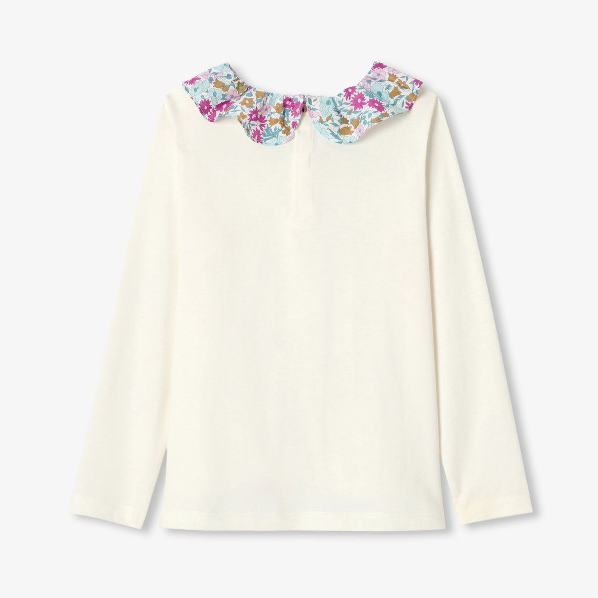 Girl T-shirt with Liberty fabric collar