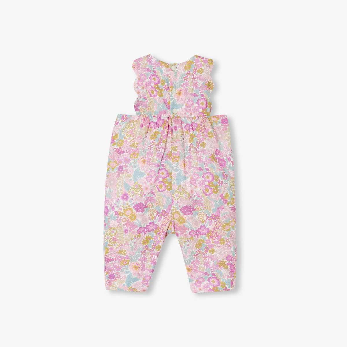 Baby girl quilted jumpsuit in Liberty fabric