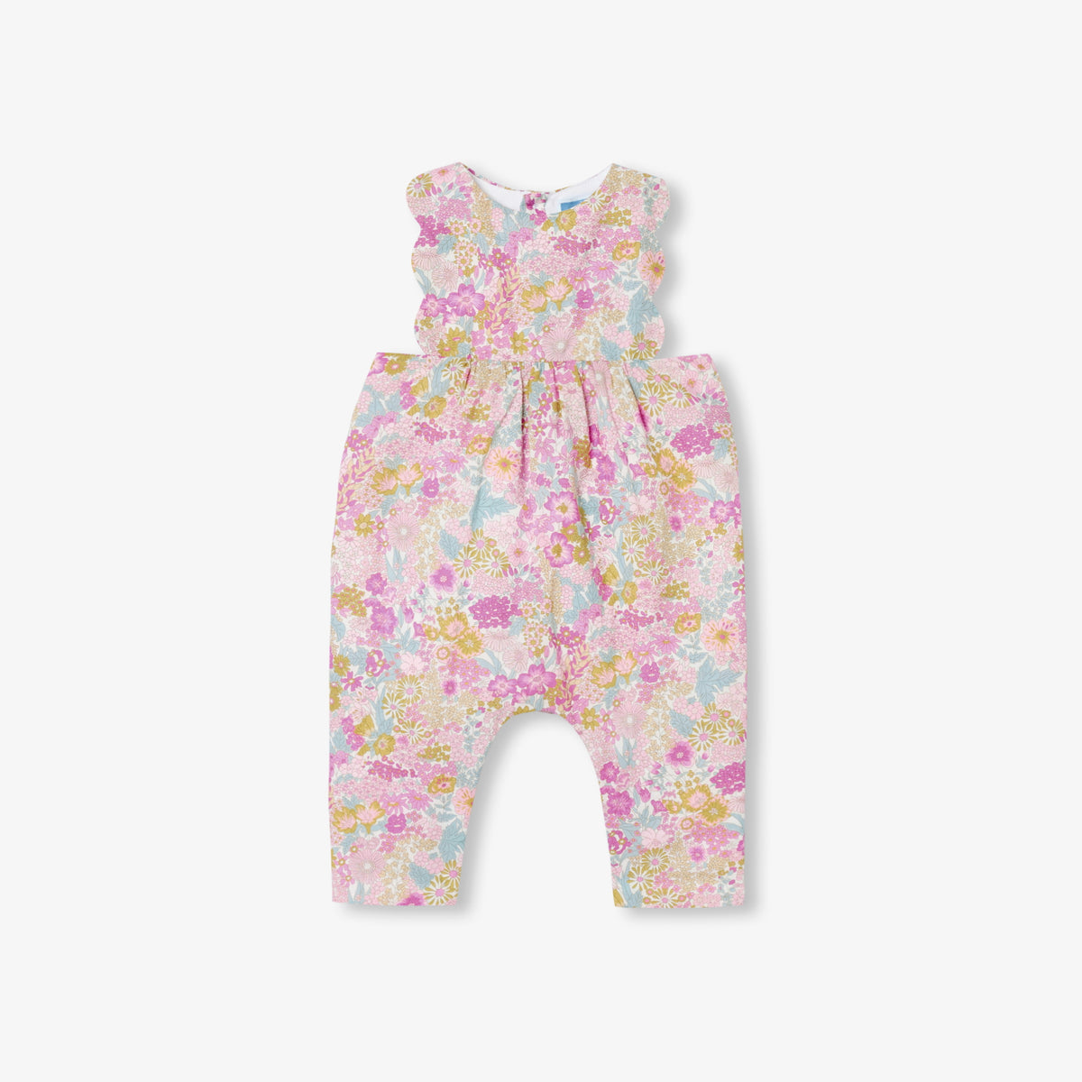 Baby girl quilted jumpsuit in Liberty fabric