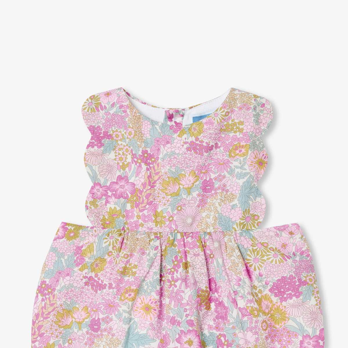 Baby girl quilted jumpsuit in Liberty fabric