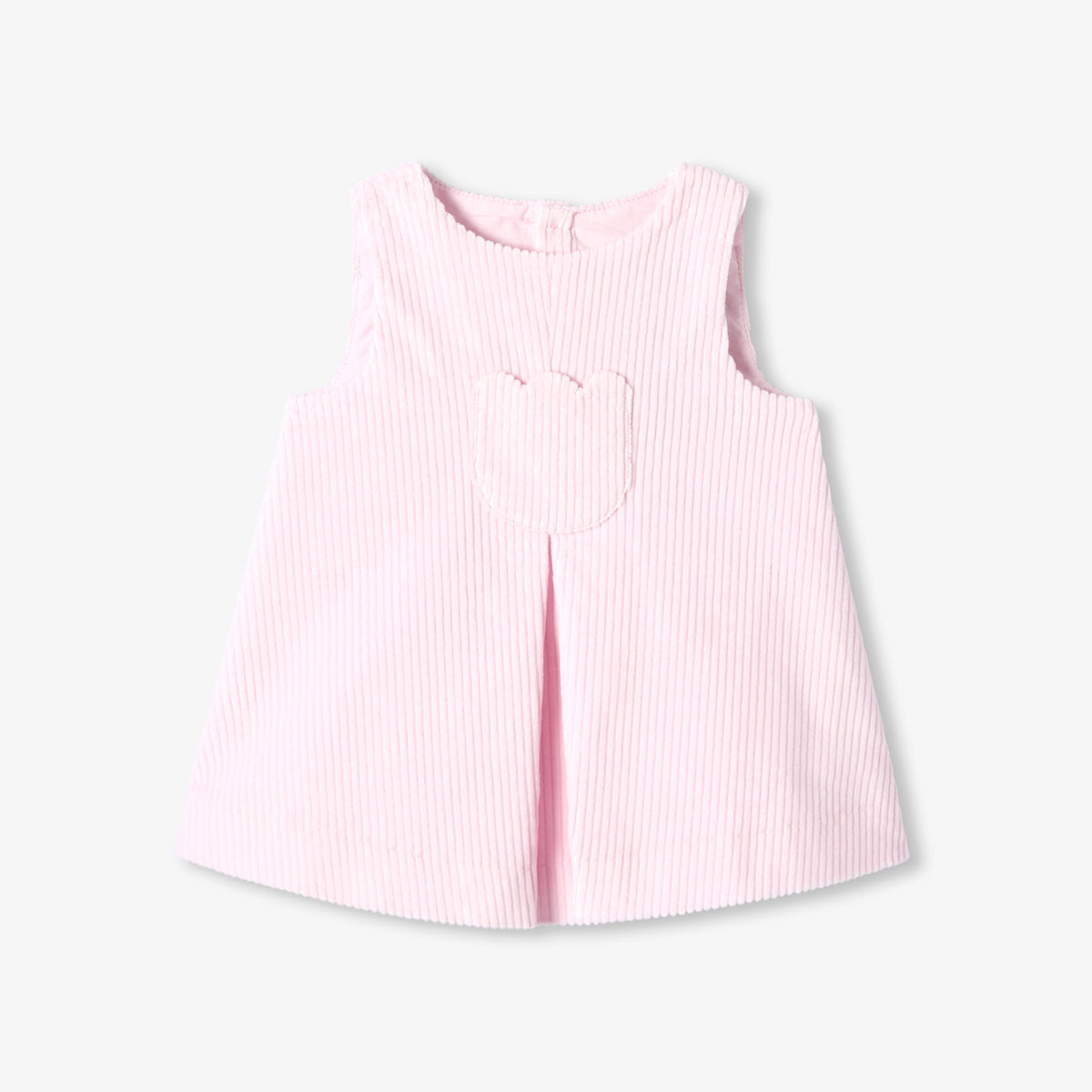 Baby girl thick-ribbed velvet pinafore dress