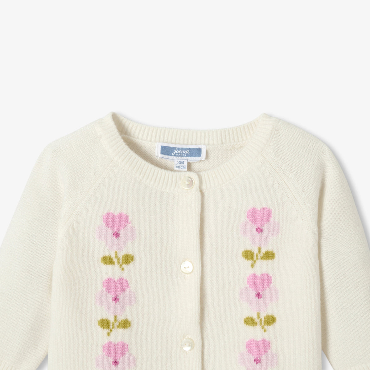 Baby girl flower intarsia cardigan