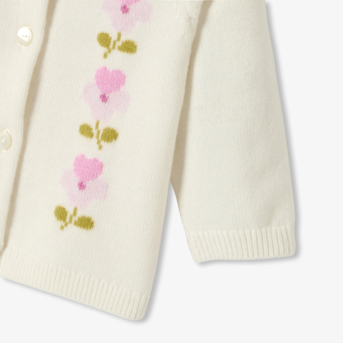 Baby girl flower intarsia cardigan