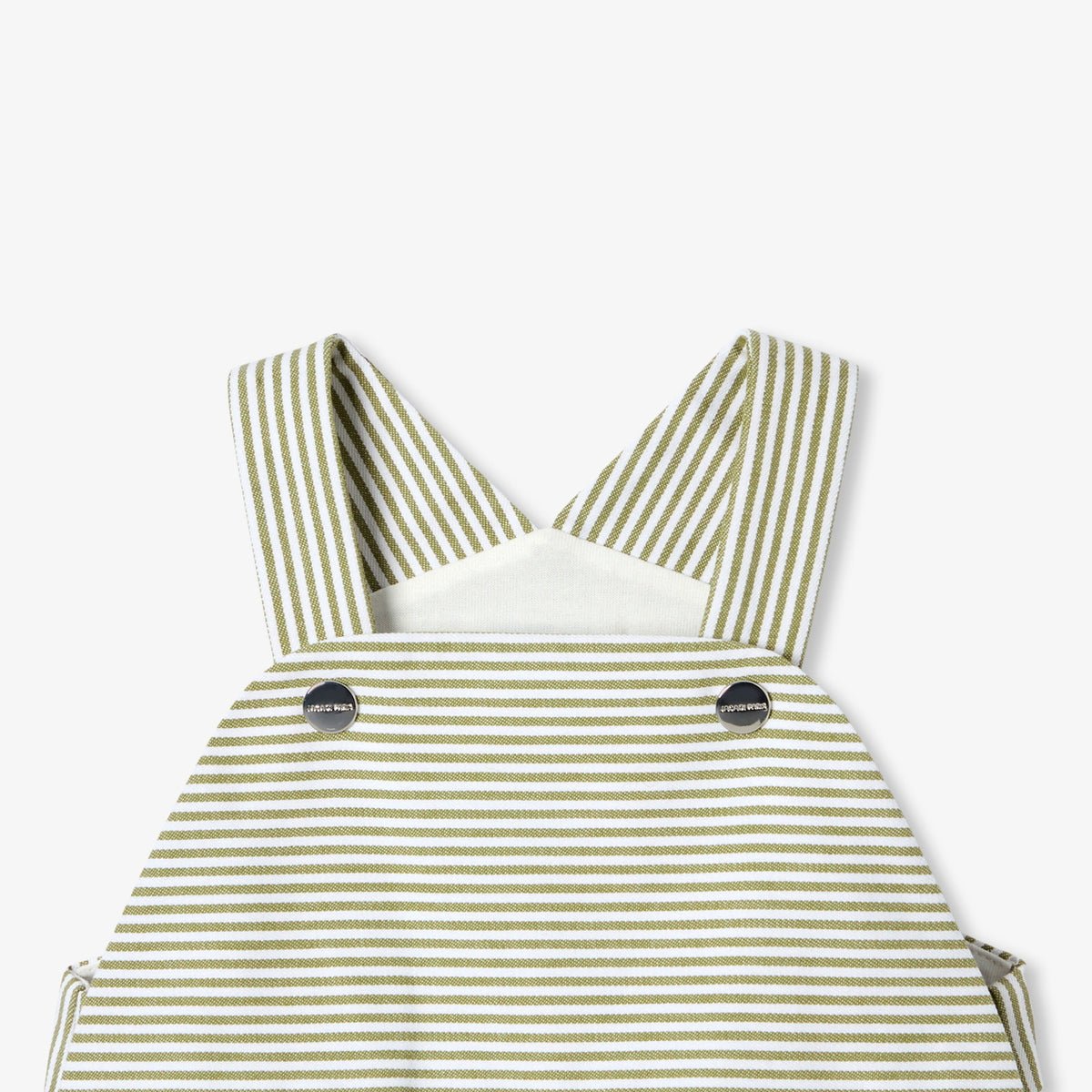 Baby boy striped twill overalls