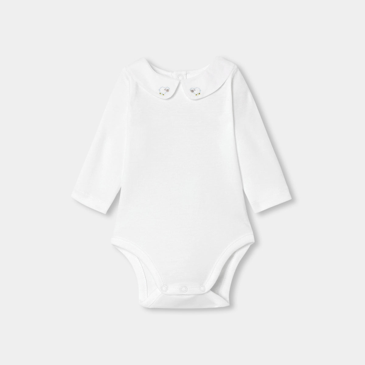 Baby long-sleeved bodysuit in interlock cotton