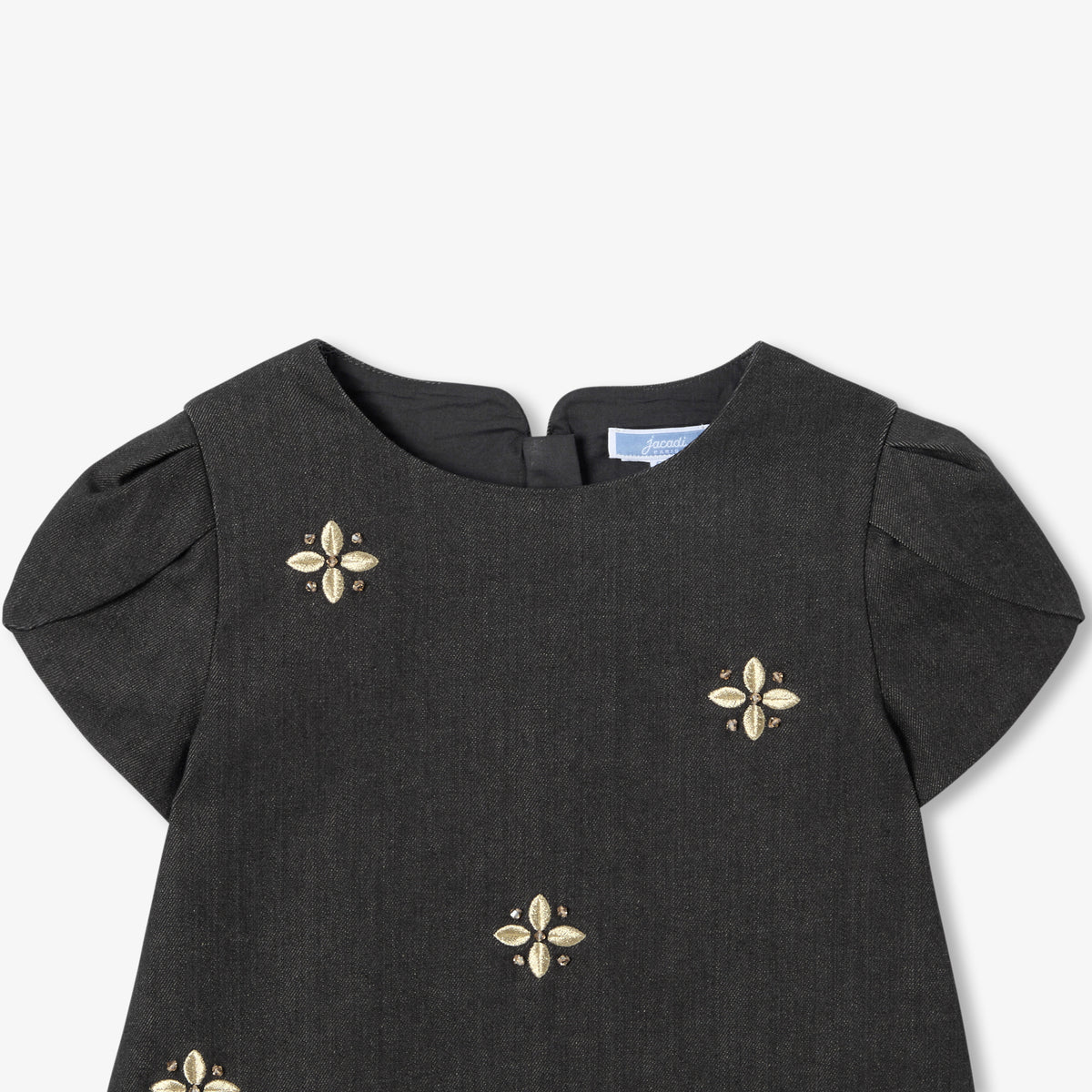 Girl denim trapeze dress