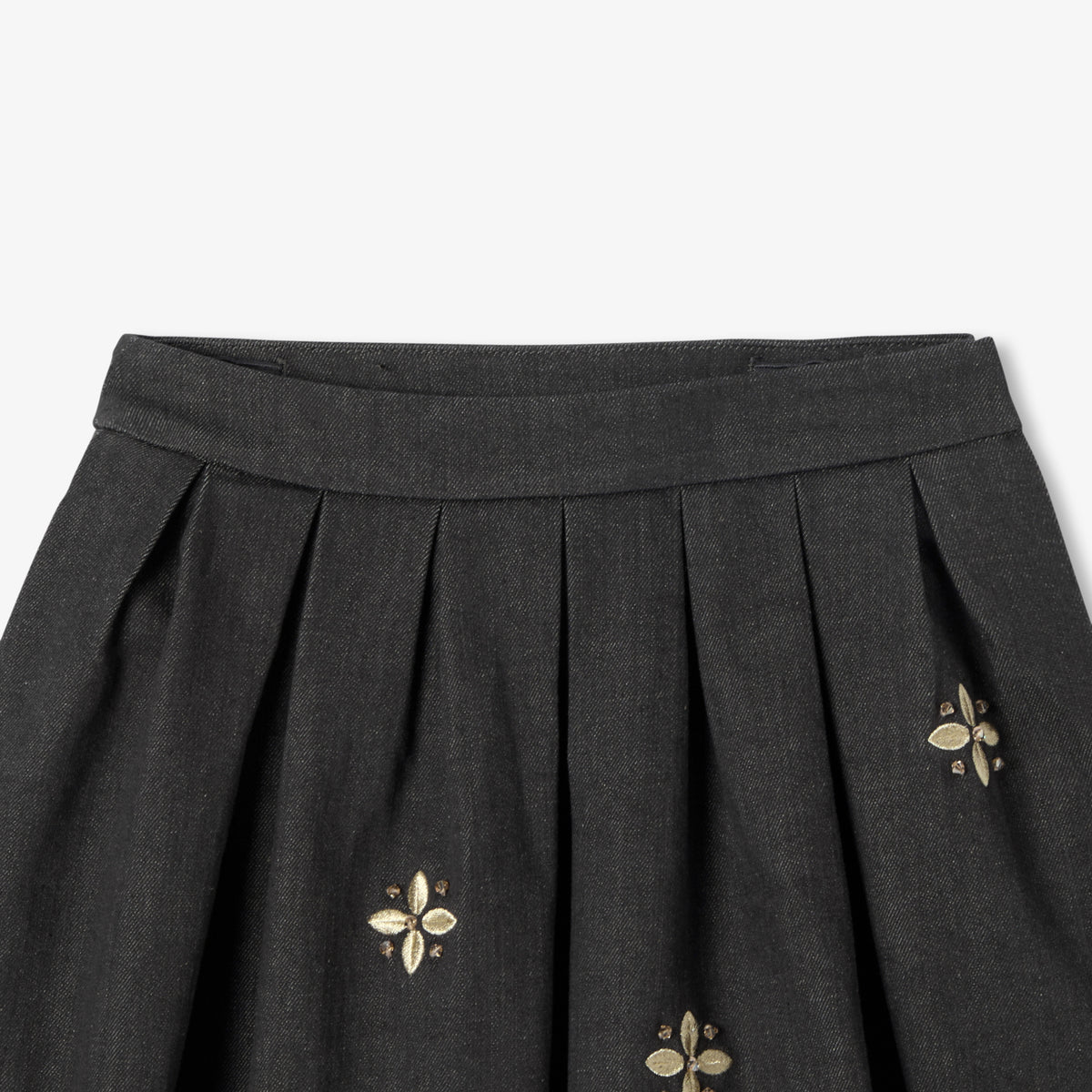 Girl embroidered denim skirt