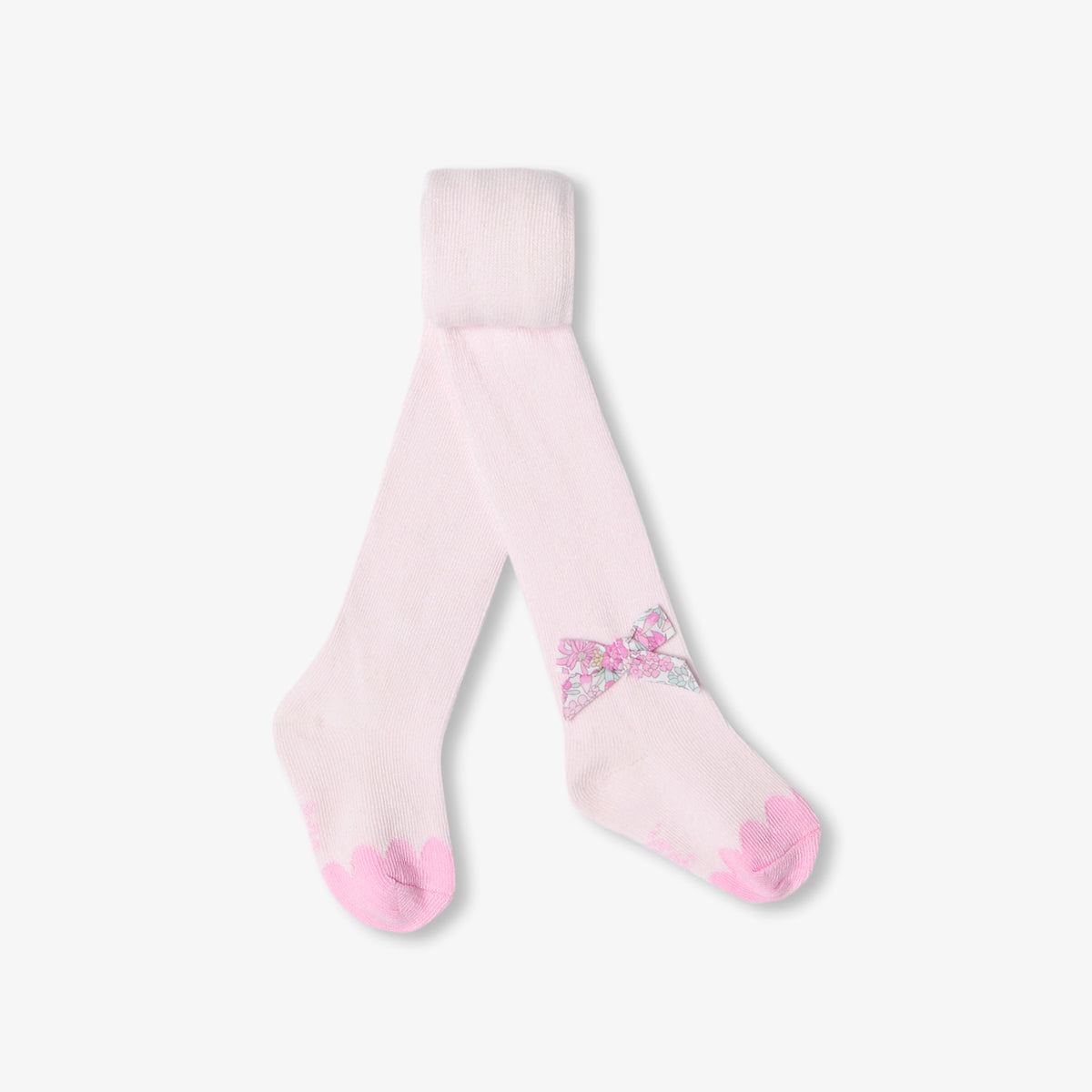 Baby girl tights with Liberty fabric bow