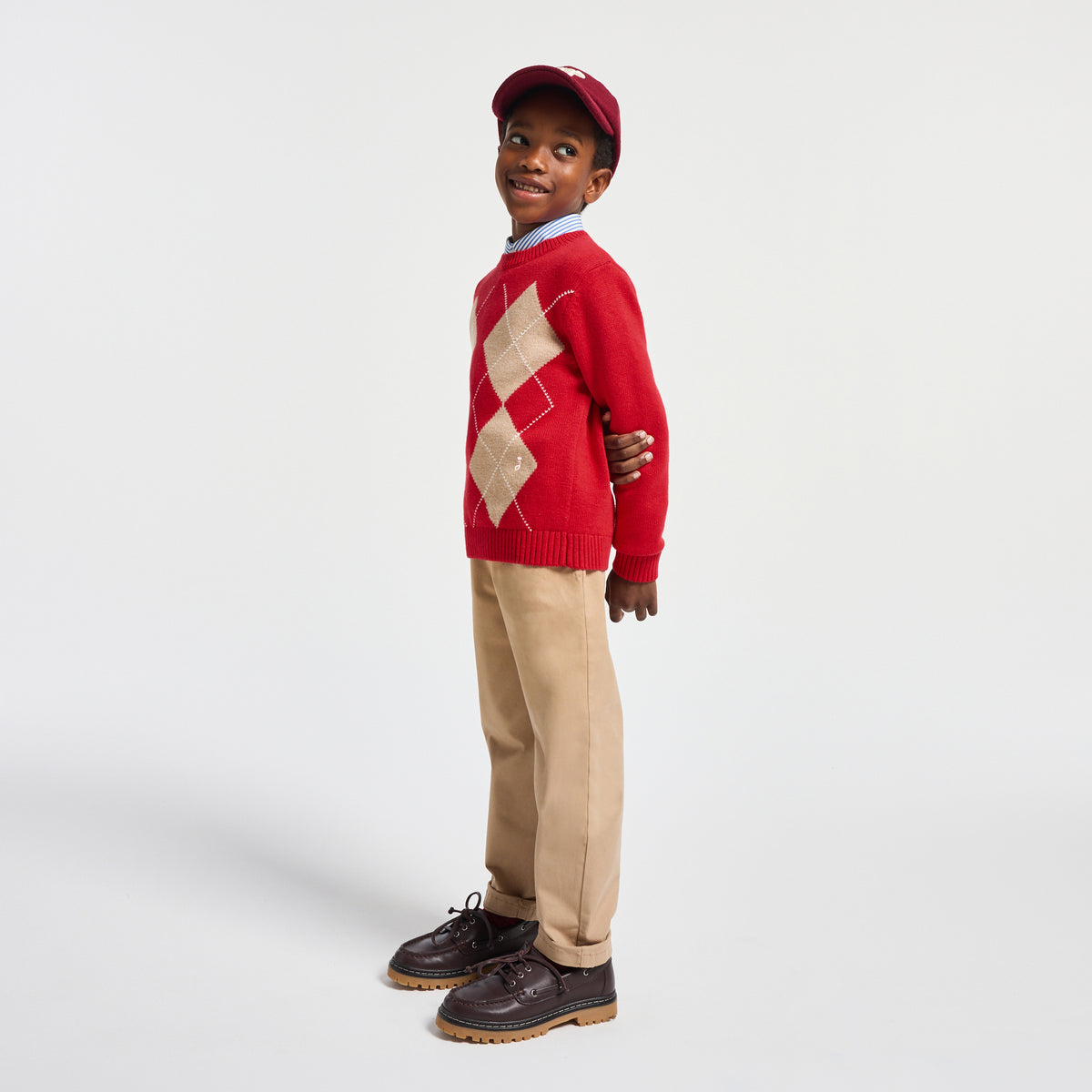 Boy argyle jacquard jumper
