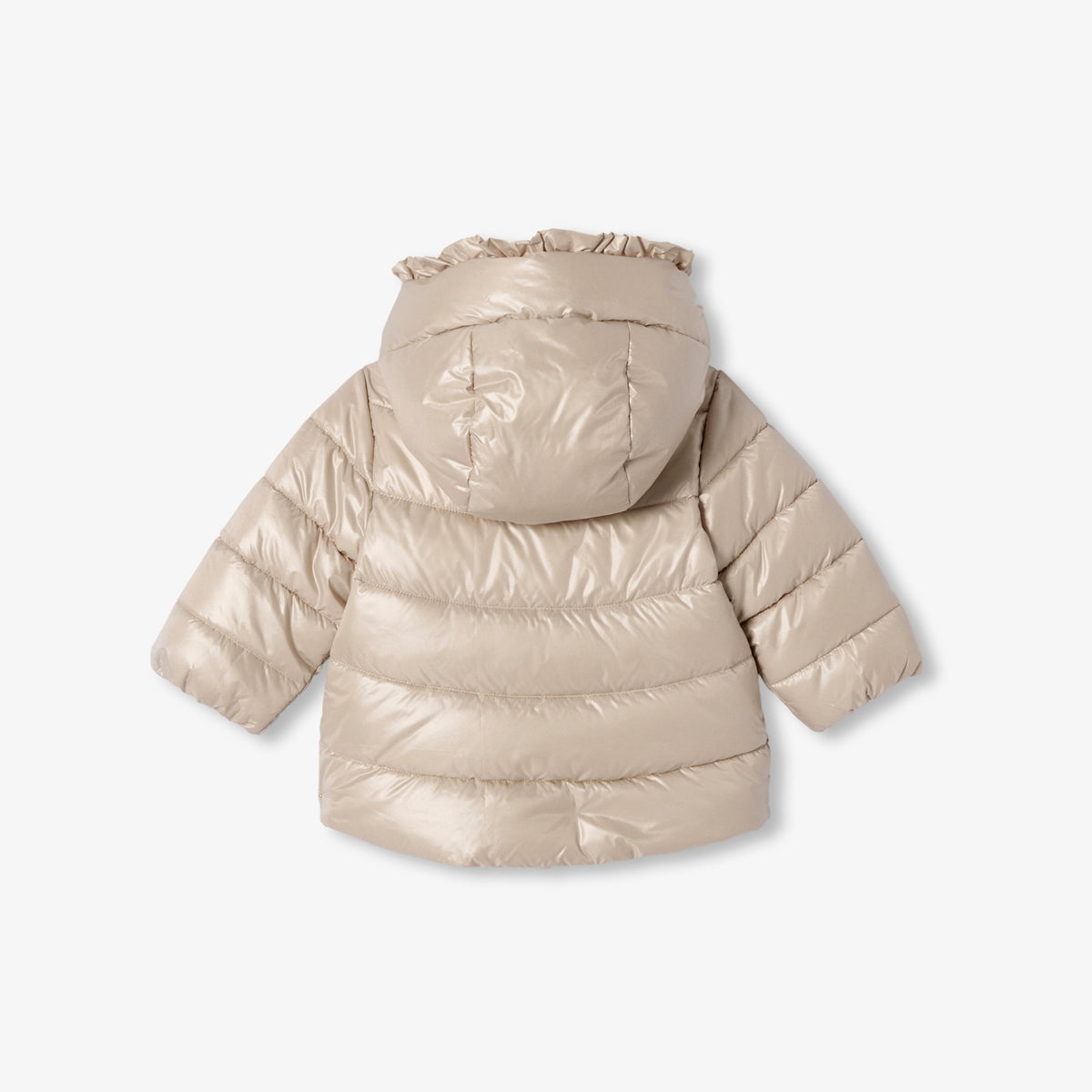 Baby girl padded jacket in satin nylon