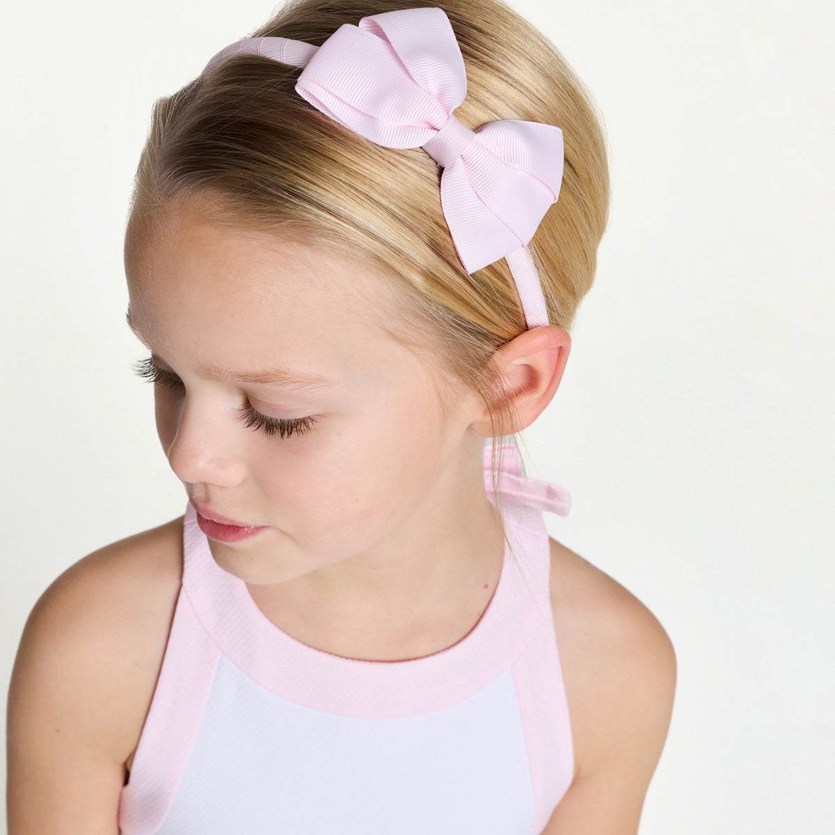 Girl headband with grosgrain bow