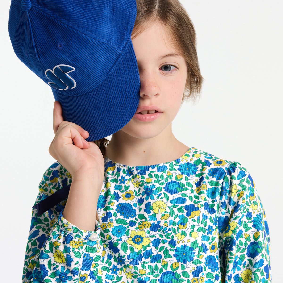 Girl dress in Liberty fabric velvet
