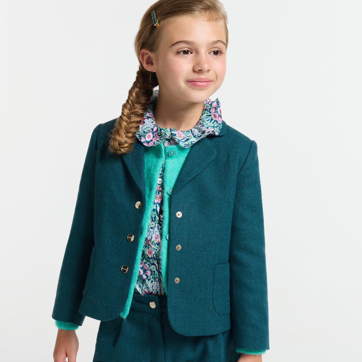 Girl herringbone blazer