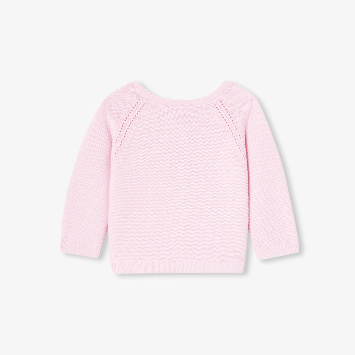 Baby girl cardigan in garter stitch cotton