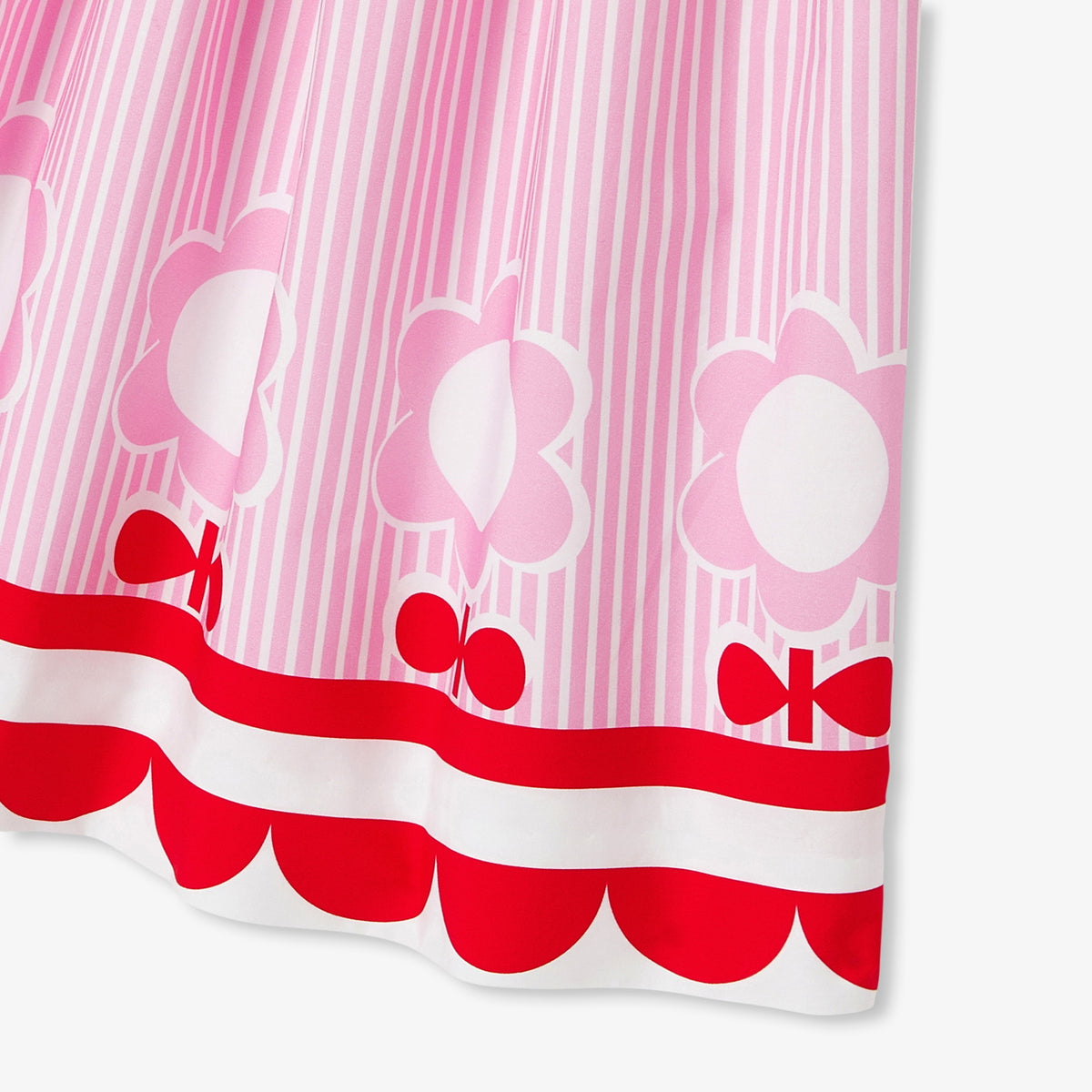 Girl striped mid-length poplin skirt