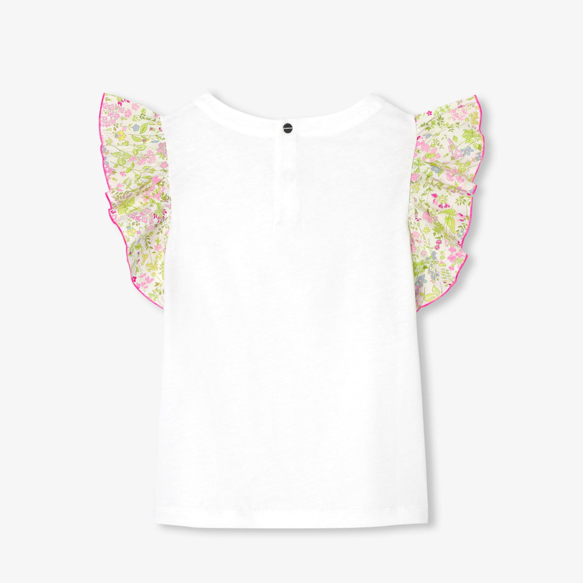 Girl T-shirt with Liberty fabric sleeves