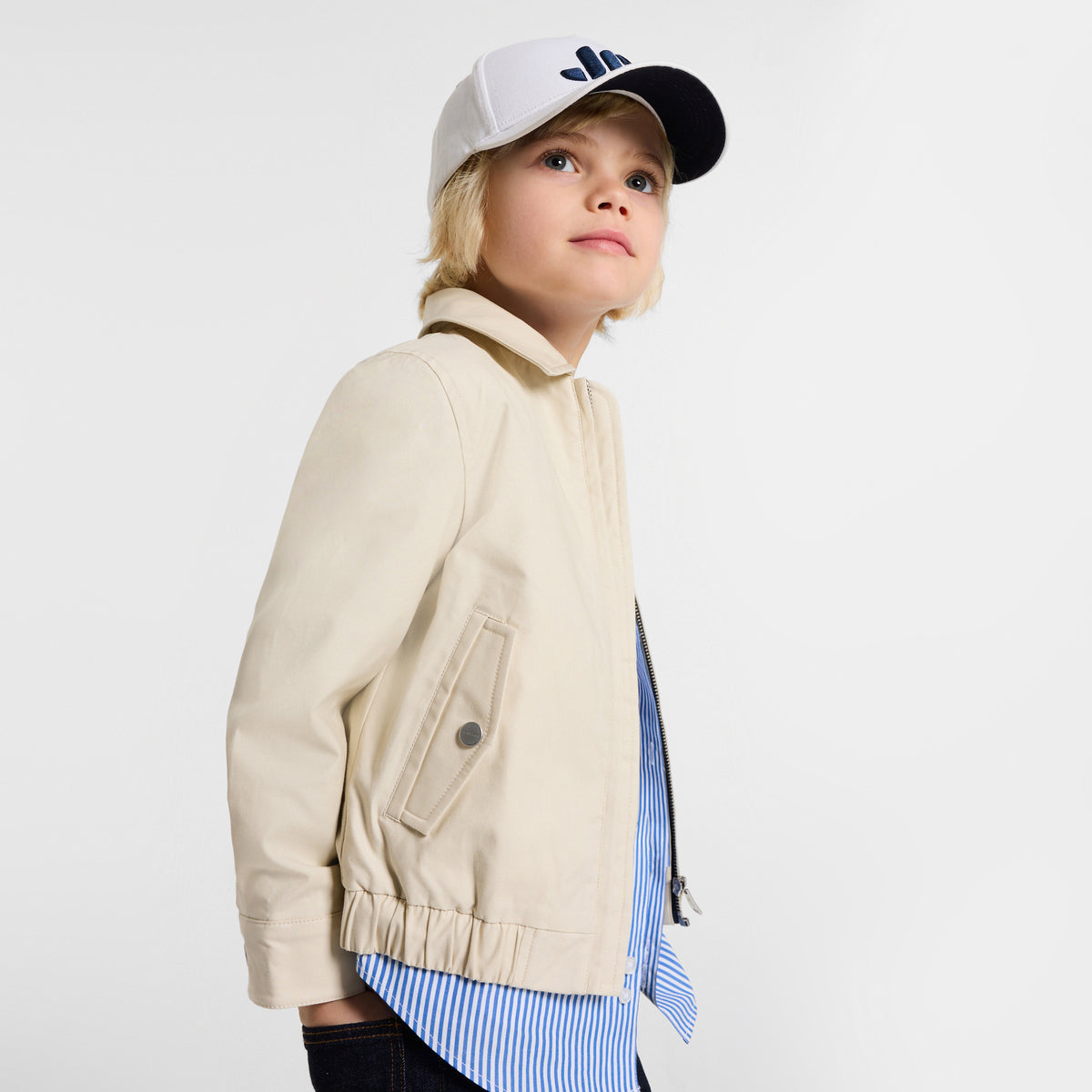 Child lightweight twill Harrington jacket