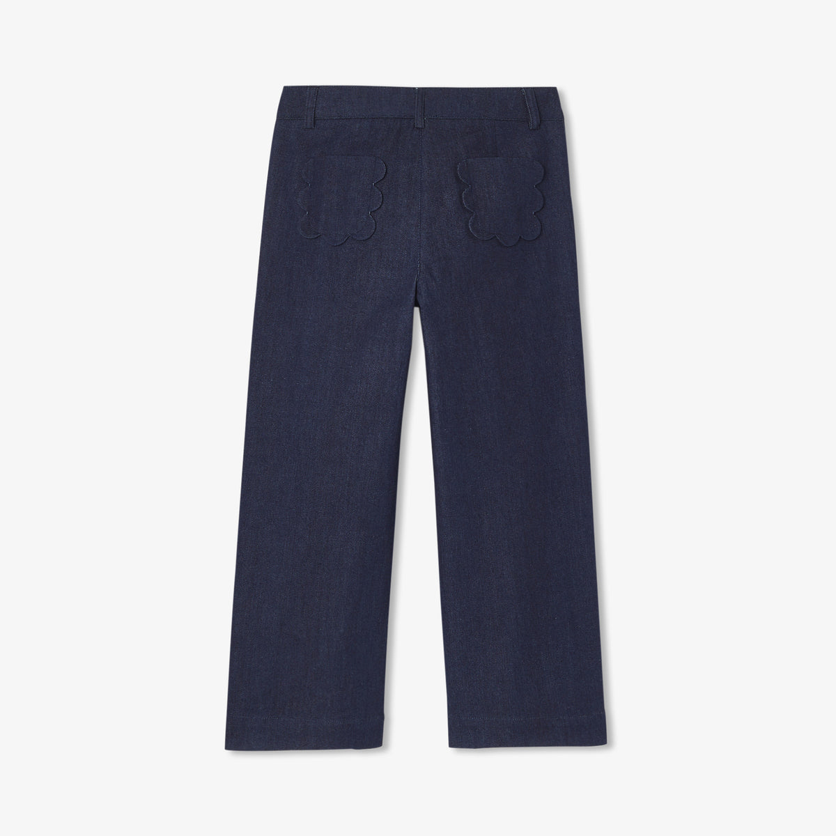 Girl wide-leg raw denim jeans