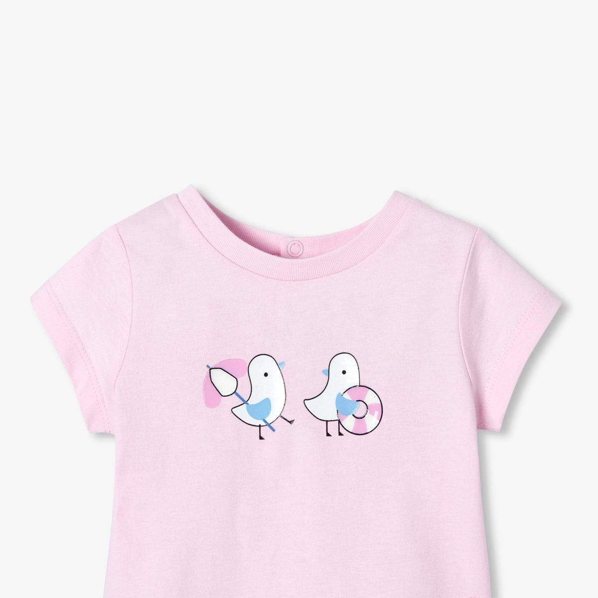 Baby girl short-sleeved cotton T-shirt