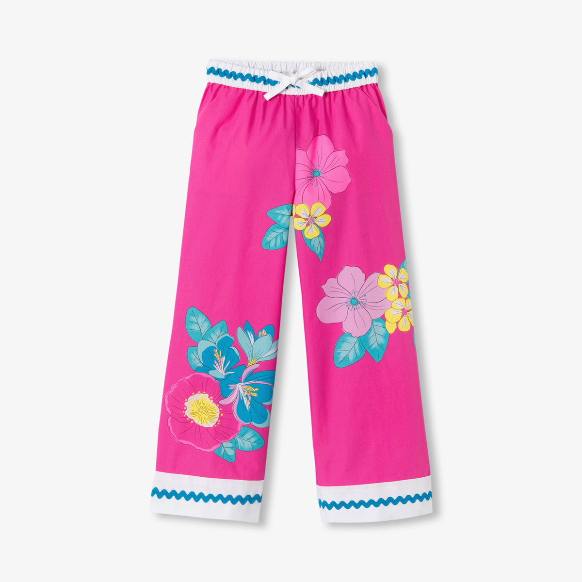 Girl wide-leg poplin trousers