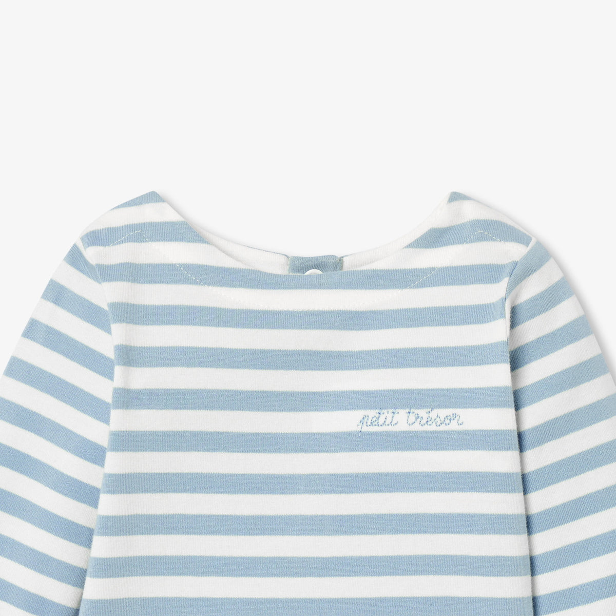 Baby boy striped jersey long-sleeved bodysuit