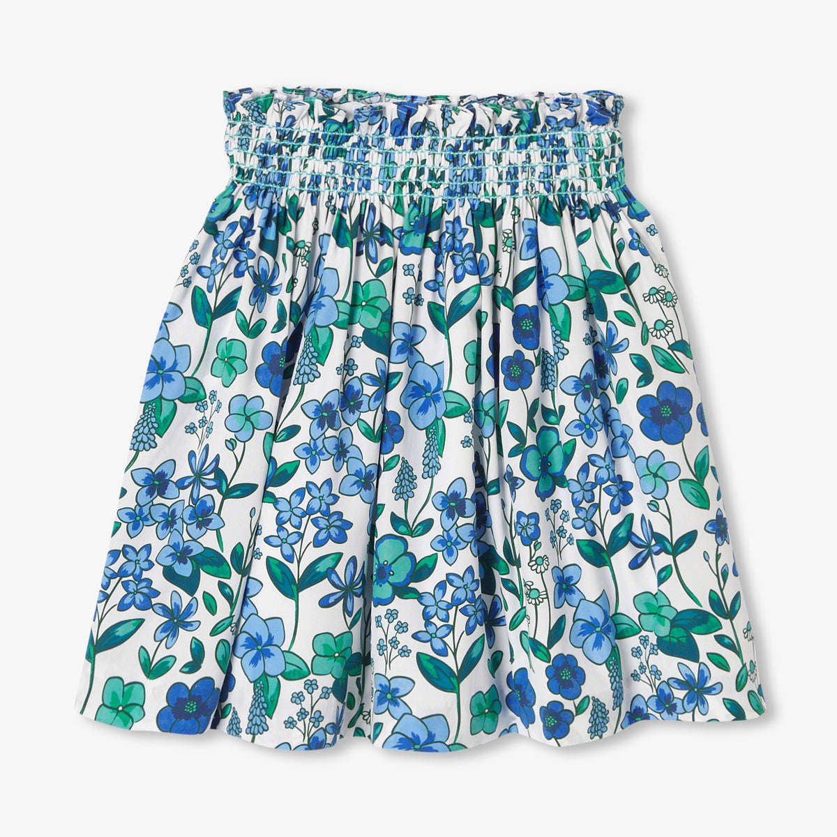Girl floral print cotton poplin skirt