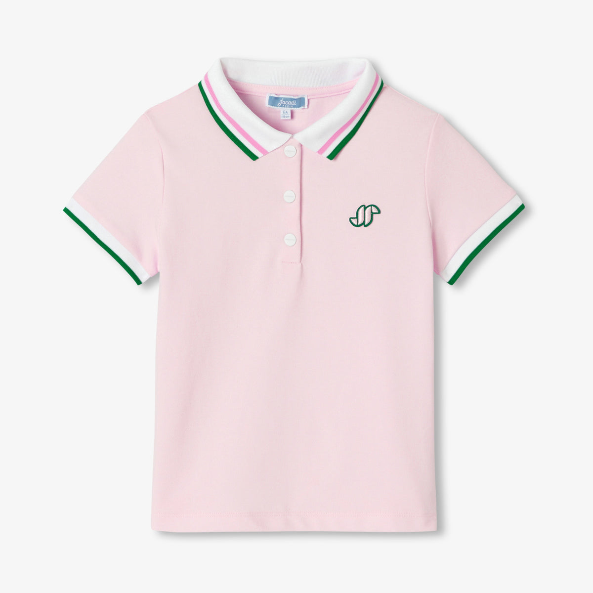 Girl short-sleeved cotton piqué polo shirt