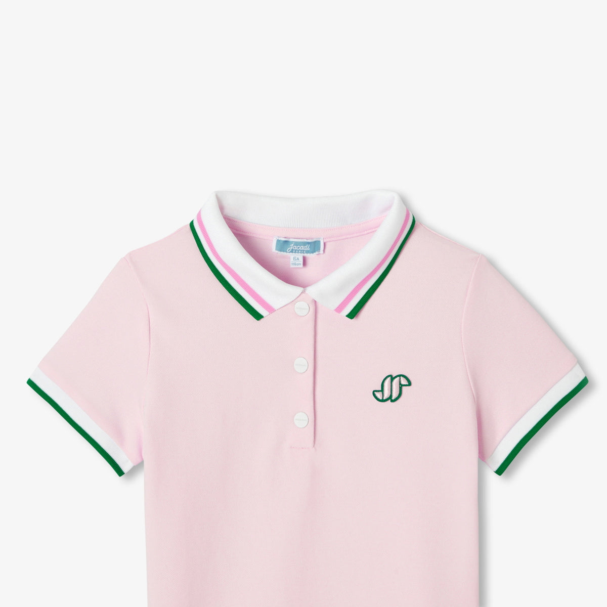 Girl short-sleeved cotton piqué polo shirt