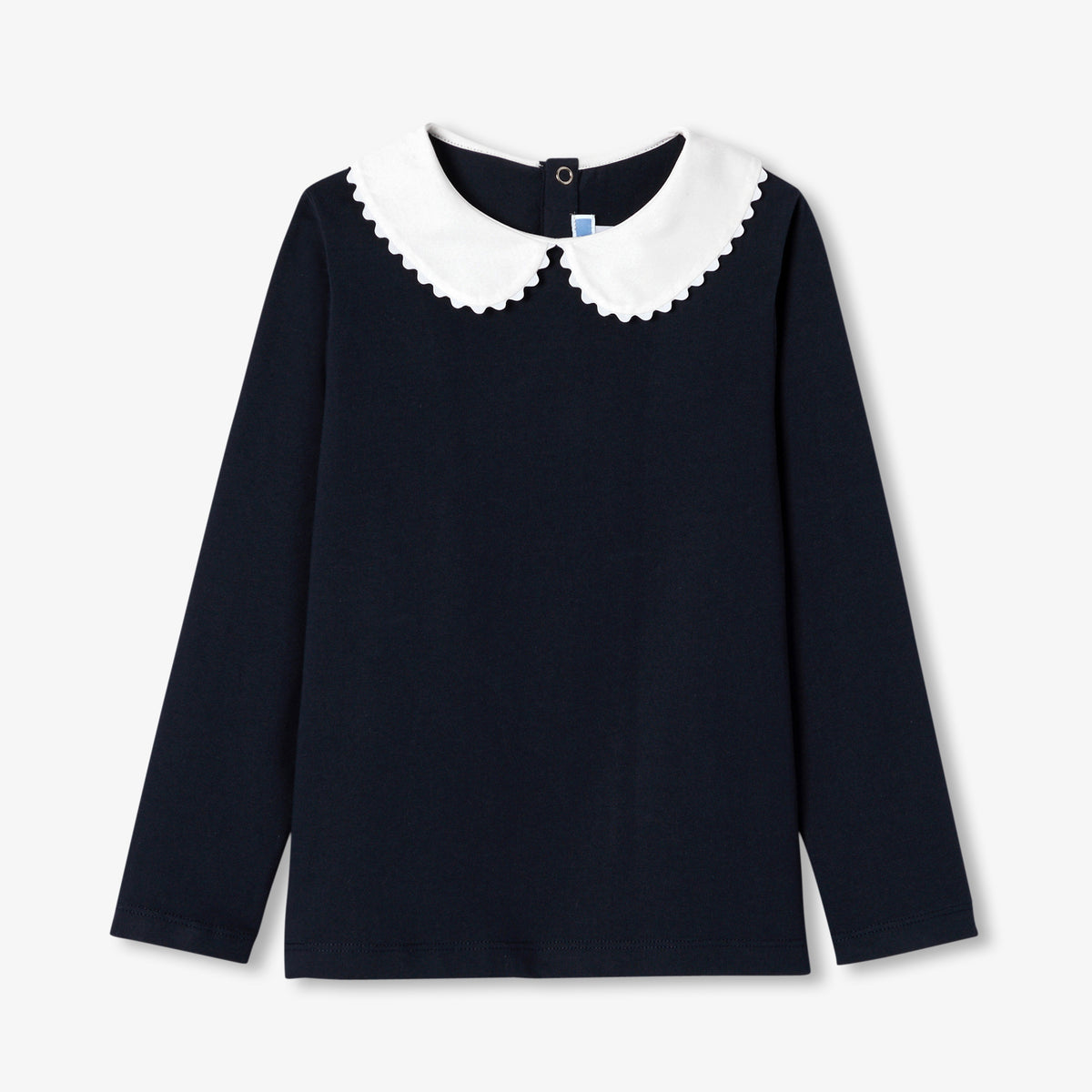 Girl long-sleeved t-shirt with collar