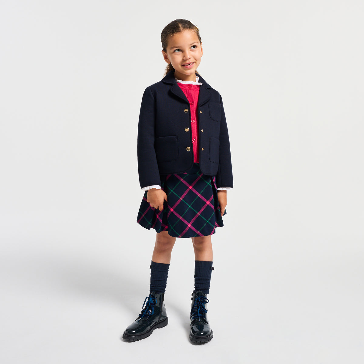 Girl pleated tartan skirt