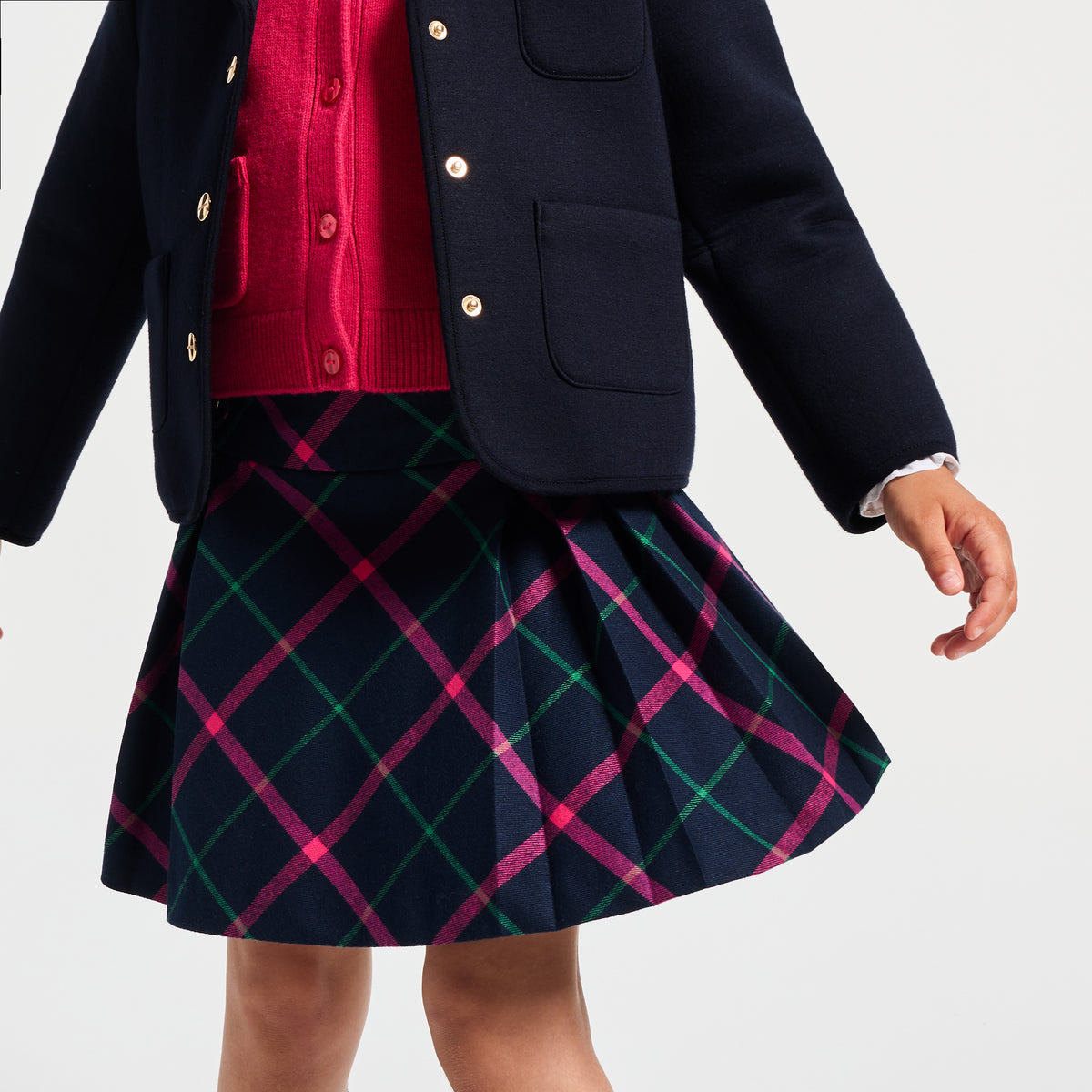 Girl pleated tartan skirt