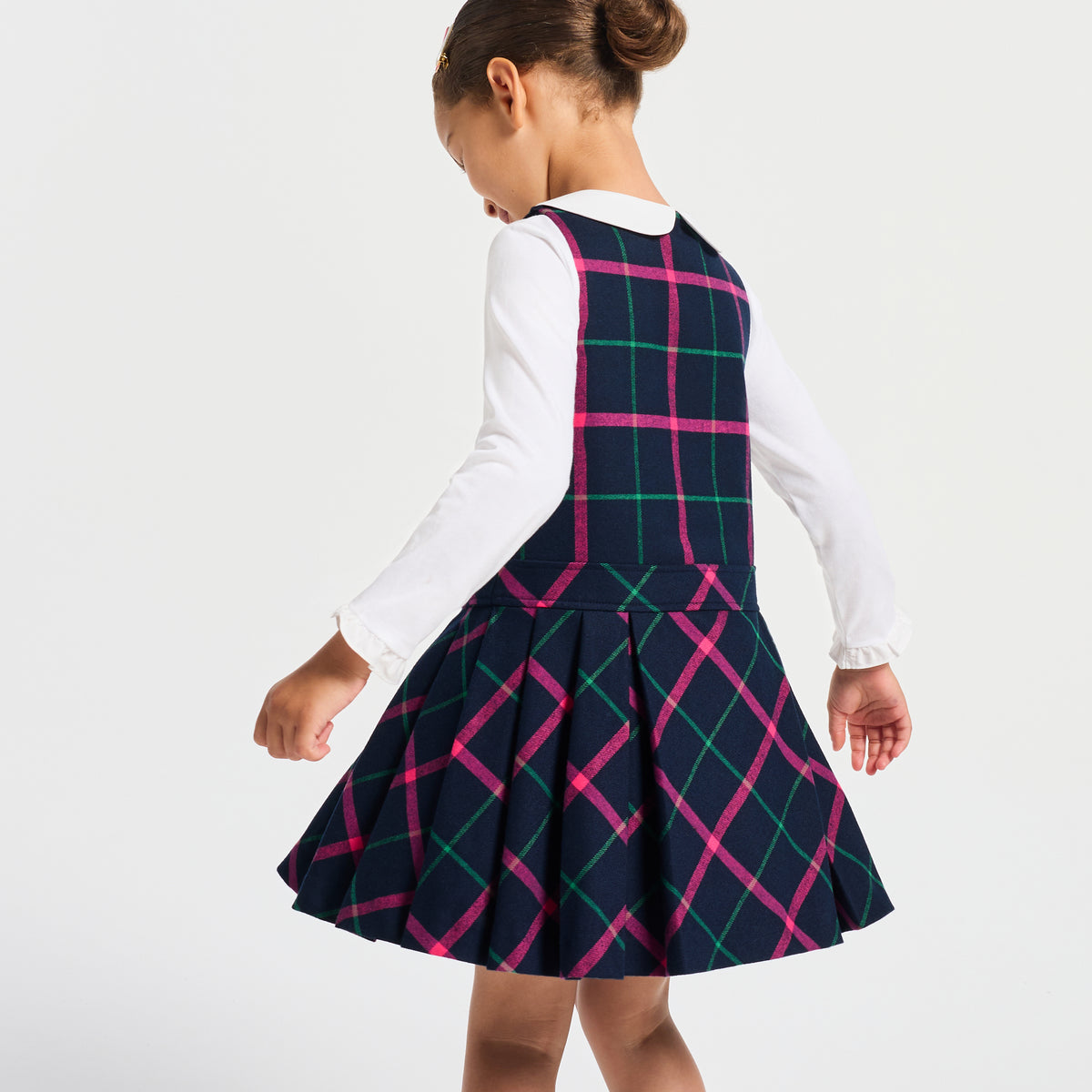 Girl flannel pinafore dress
