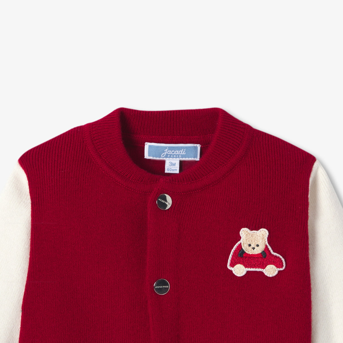 Baby boy varsity-style knitted cardigan