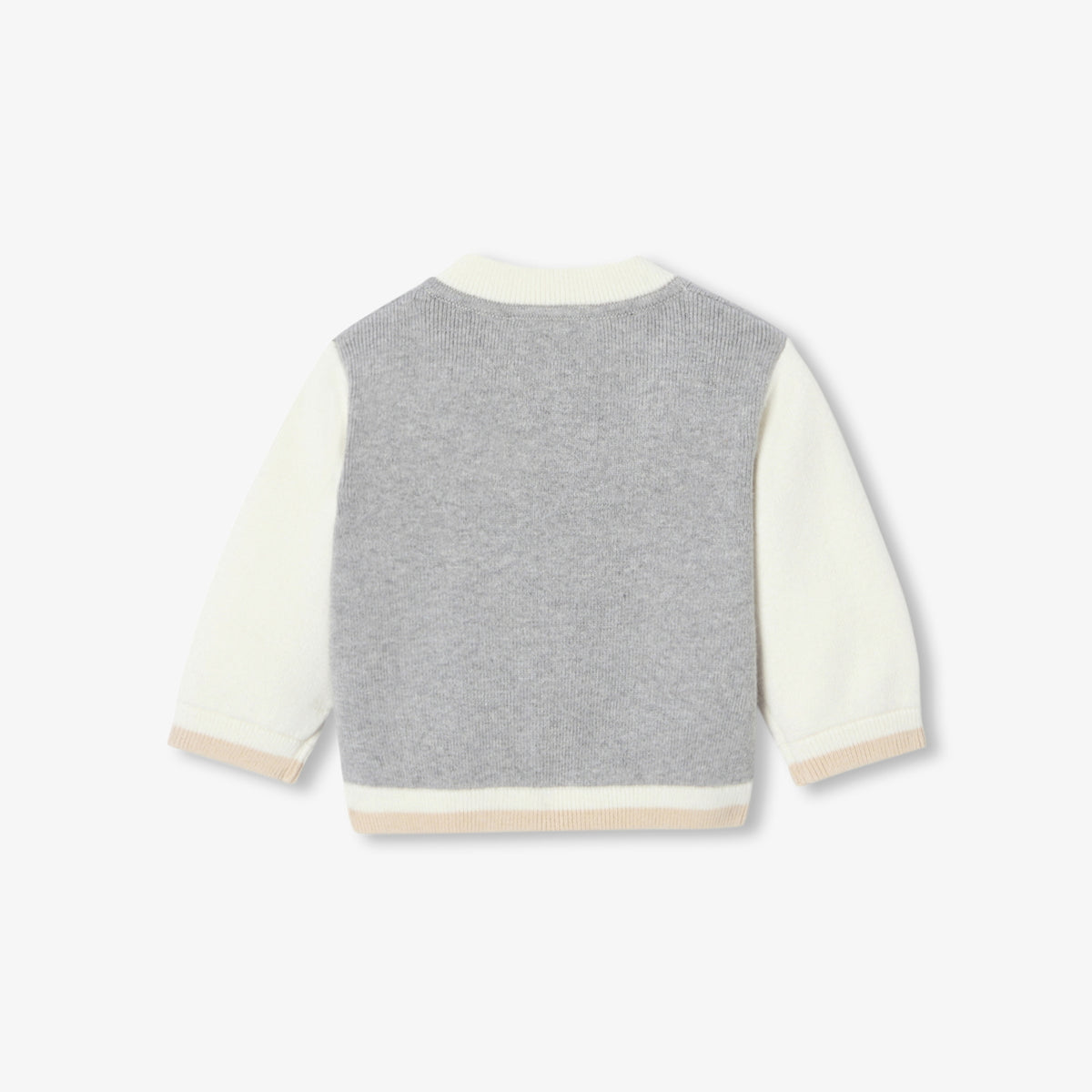 Baby boy varsity-style knitted cardigan